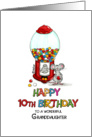 Happy 10th Birthday Granddaughter - Tenth Birthday, 10 card