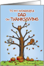 Happy Thanksgiving Dad - Autumn Tree with Pumpkins card