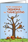 Happy Thanksgiving Grandma - Autumn Tree with Pumpkins card