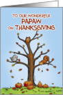 Happy Thanksgiving Papaw - Autumn Tree with Pumpkins card