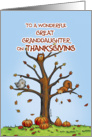 Happy Thanksgiving Great Granddaughter - Autumn Tree with Pumpkins card