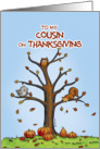 Happy Thanksgiving Cousin - Autumn Tree with Pumpkins card