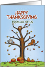 Happy Thanksgiving from all of us , Group, Autumn Tree with Pumpkins card