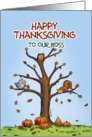 Happy Thanksgiving to our Boss , Group, Autumn Tree with Pumpkins card