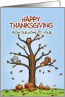 Happy Thanksgiving from our home to yours, Autumn Tree with Pumpkins card