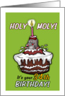 Holy Moly - It’s your 34th Birthday - Humorous Cartoon - Thirty-fourth card