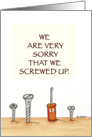 Humorous Business Apology for Inconvenience - we are sorry -customer card