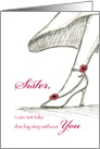 Sister - Be my Bridesmaid - Sketch of a High Heel card