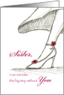 Sister - Be my Matron of Honor - Sketch of a High Heel card