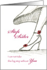 Step Sister - Be my Maid of Honor - Sketch of a High Heel card