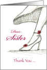 Sister - Thank you for being my Bridesmaid - Sketch of a High Heel card