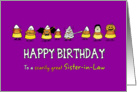 Humorous Halloween - Birthday for Sister-in-Law - Candy Cone Parade card