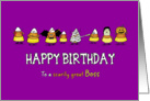 Humorous Halloween - Birthday for Boss - Candy Cone Parade card