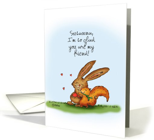 So glad you are my Friend -Personalize with name- Valentine's Day card
