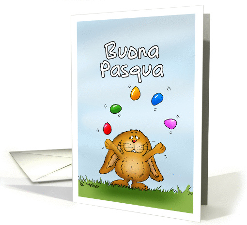 Buona Pasqua - Happy Easter in italian- Cute Bunny... (1017819)