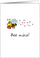 Be mine - Cute Bee holding a heart card