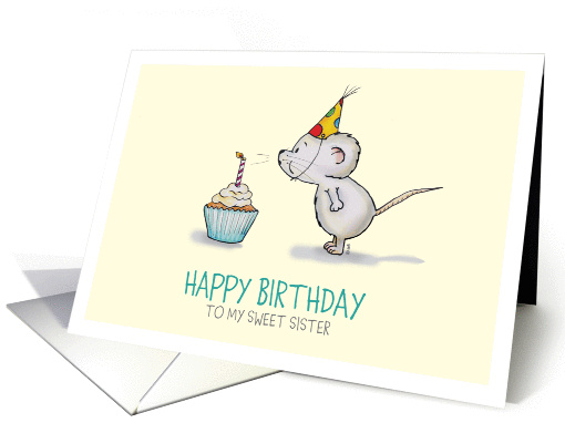 Happy Birthday to my sweet Sister - Cute Mouse blows... (1167310)