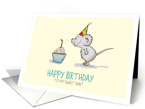 Happy Birthday to my sweet aunt- Cute Mouse blows Candle... (1167322)