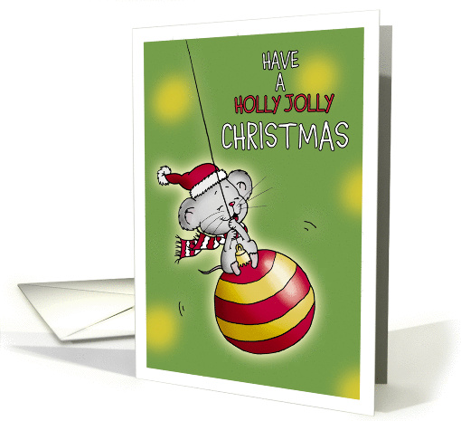 Have a Holly Jolly Christmas - Cute little mouse swinging... (1190356)