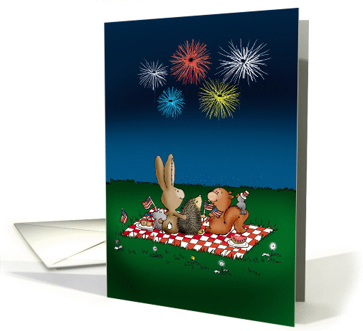 Humorous 4th of July Card with Fireworks - Friends on... (1282402)