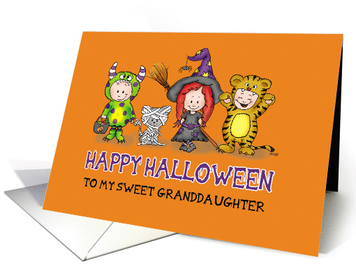 Happy Halloween Granddaughter - Cute Kids all dressed up... (1307752)