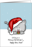 Wishing you a meowy Christmas - Holiday Card for Cat Lovers card