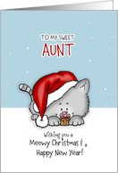 Wishing you a meowy Christmas - Cat Holiday Card for aunt card