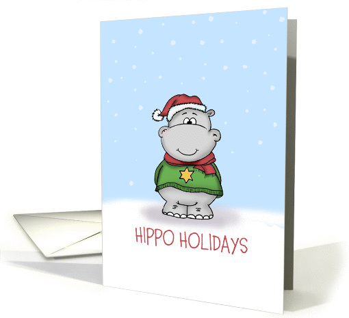 Hippo Holidays - Holiday Card with Hippopotamus card (1337844)