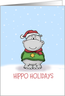 Hippo Holidays - Holiday Card with Hippopotamus card