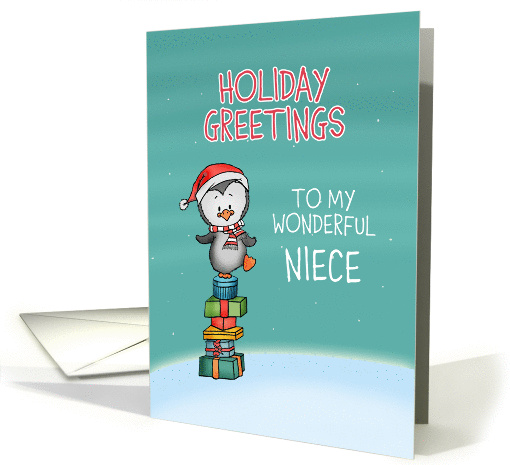 Holiday Greetings to my wonderful Niece - Penguin Holiday card