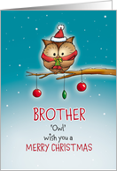 Brother - Owl wish you Merry Christmas card