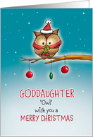 Goddaughter - Owl wish you Merry Christmas card