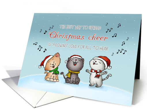 Christmas Cheer  Caroling Cats Holiday card (1345060)