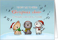 Christmas Cheer Caroling Cats Holiday Card