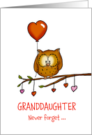 Owl Valentine’s Card for Granddaughter card