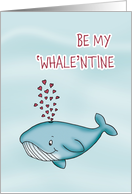 Be my Valentine - Card with Whale and Hearts card