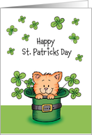 Happy St. Patricks Day - Kitten in St. Patty’s Hat card