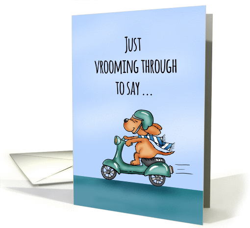 Dog on Scooter - Funny Birthday Card for dog lover card (1376096)
