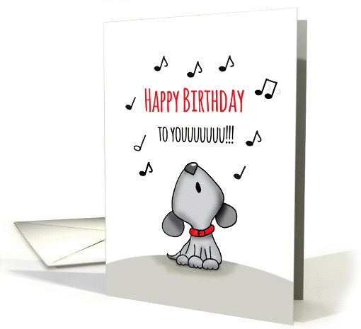 Happy Birthday to you - Howling Birthday Card with dog card (1424040)