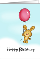 Happy Birthday card with a bunny and Balloon card