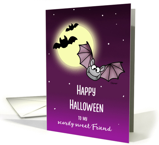 Happy Halloween Greetingcard for friend with bats card (1451284)