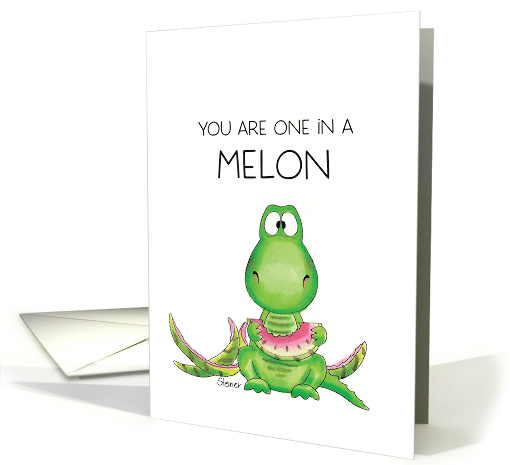 Thank You One in a Melon Dinosaur Humor card (1628538)