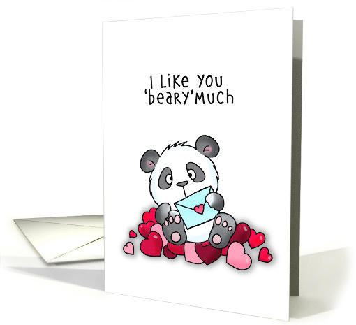 Happy Valentine's Panda Bear I Like You Beary Much card (1667910)