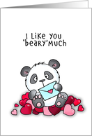 Happy Valentine’s Panda Bear I Like You Beary Much card
