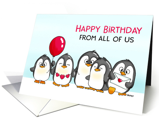 Cute Penguin Birthday Card from All Of Us card (1726374)
