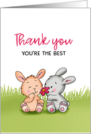 You’re the Best Thank You Card with Bunnies card