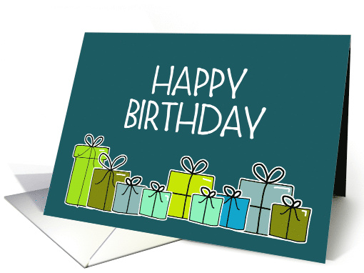 Simple Happy Birthday Card with Gifts card (1728342)