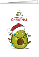 Cute Christmas Avocado With Lights card