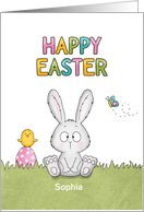 Happy Easter - Bunny And Little Chick card
