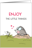 Enjoy the Little Things Mole Blowing Dandelion Blank Inside card